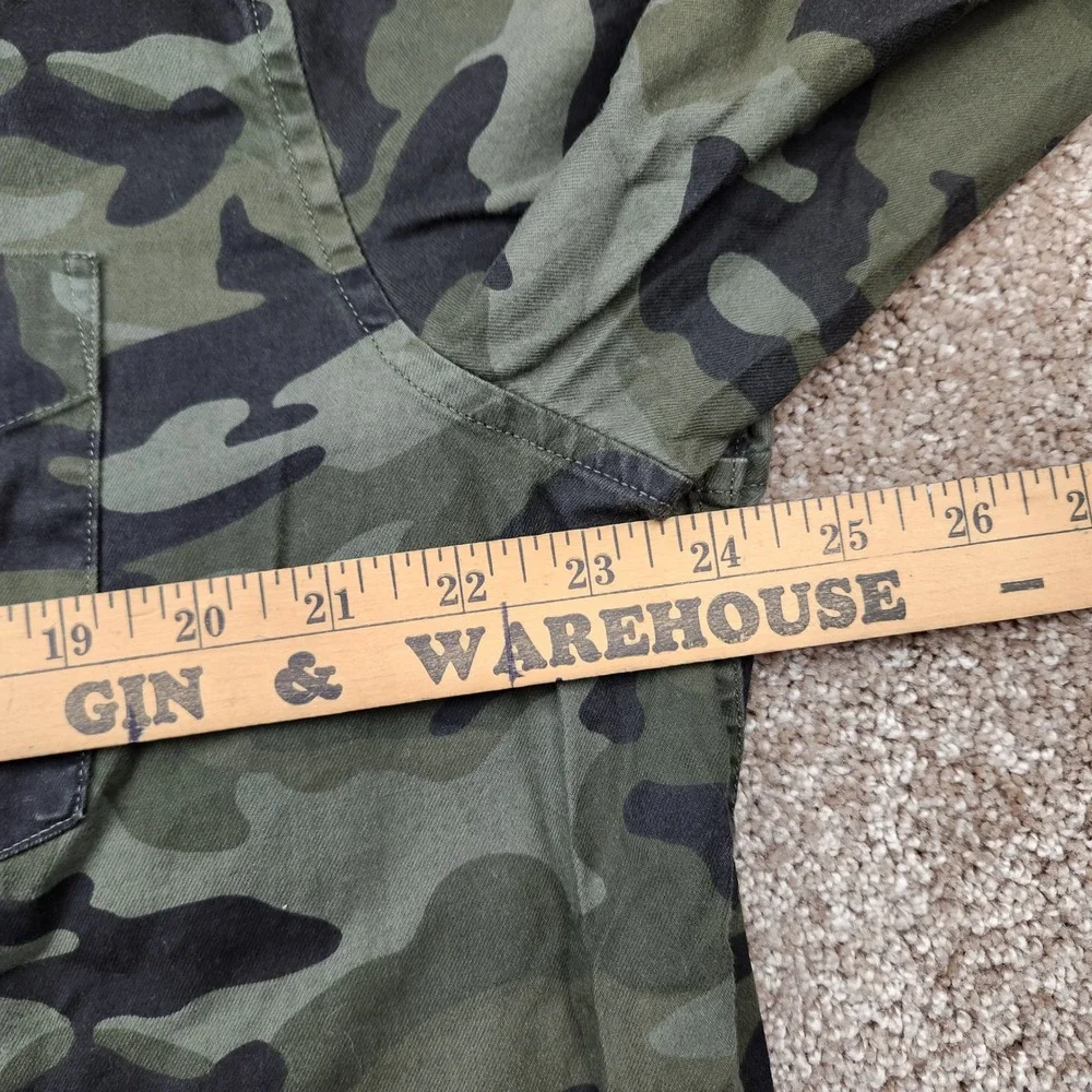 Banana Republic Luxe Flannel Camo Shirt Mens XL Untucked Standard Fit Green